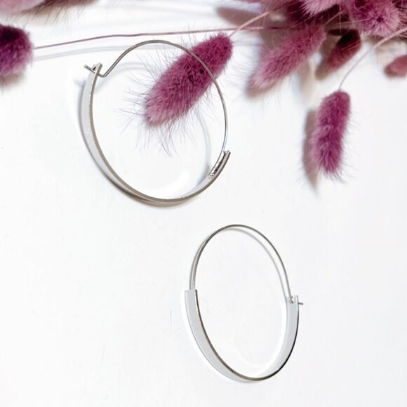 Minimalist hoop earrings #430 - Picture 2 of 6